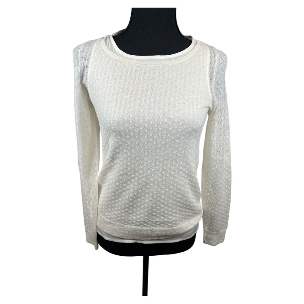 Ann Taylor  Lightweight‎ Layered Knit Pullover Sweater Sheer, Petite, Size XS